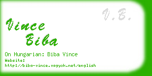 vince biba business card